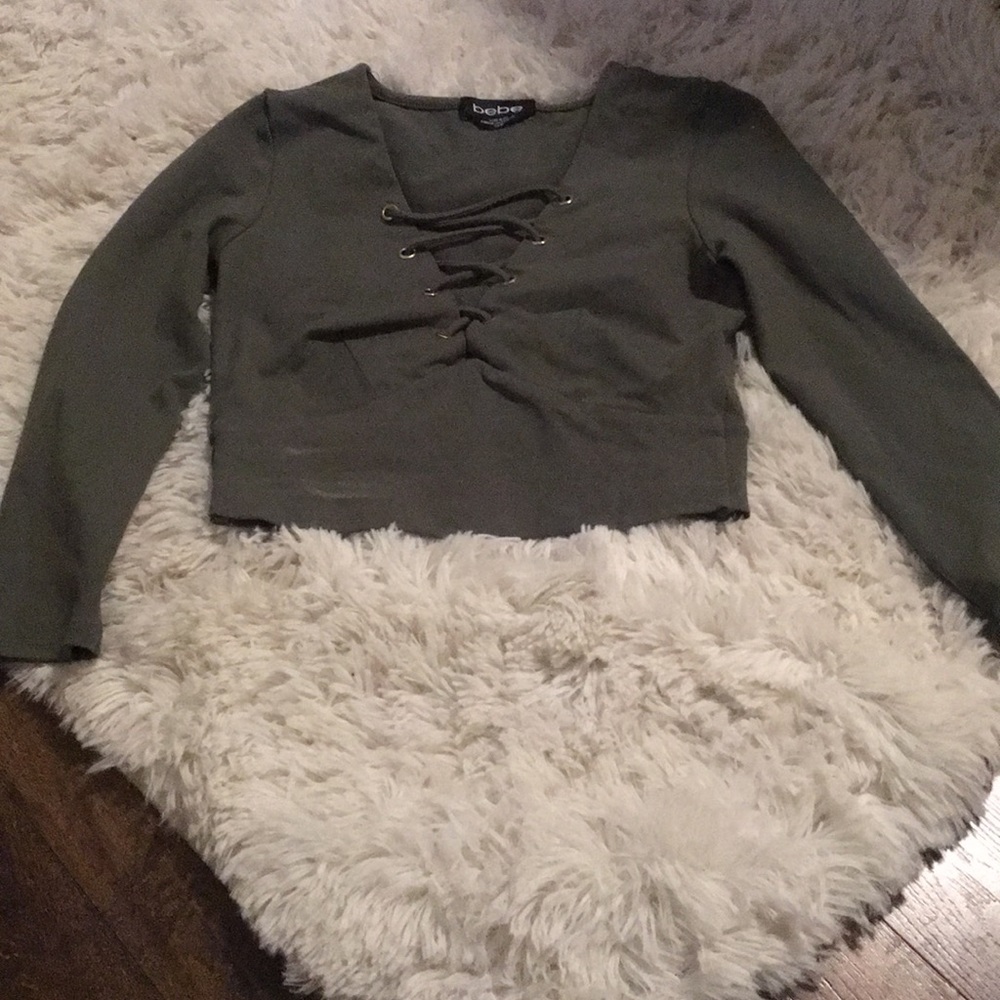 Olive green Bebe crop top